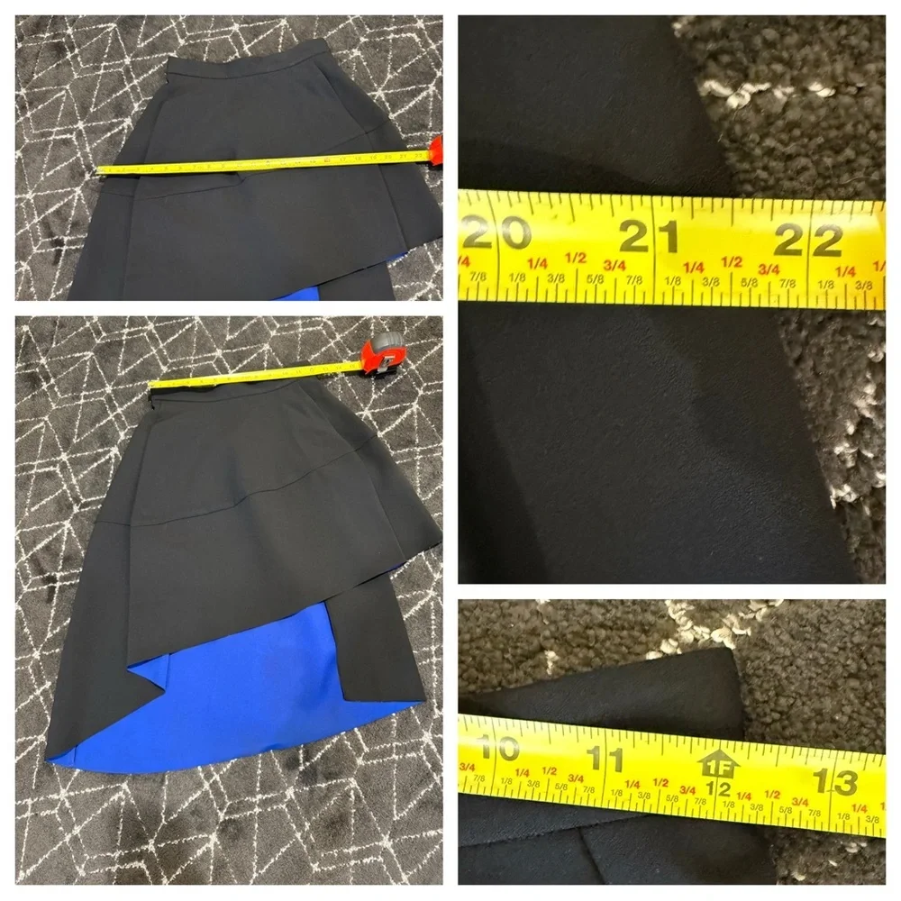 COS Black Midi Skirt with Blue Detail